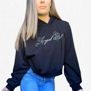 Y2k rhinestone short hoodie